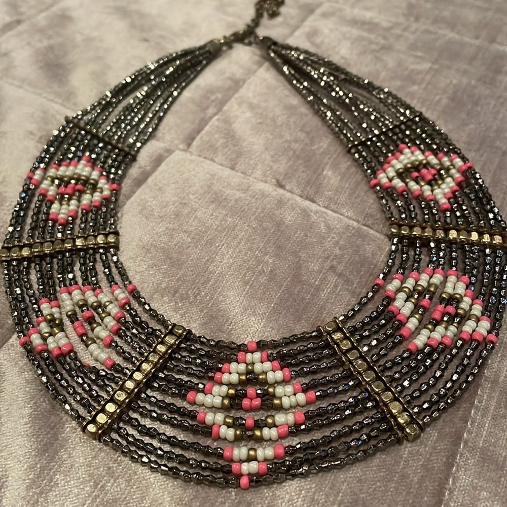 Native American Beaded Necklace 16-18”